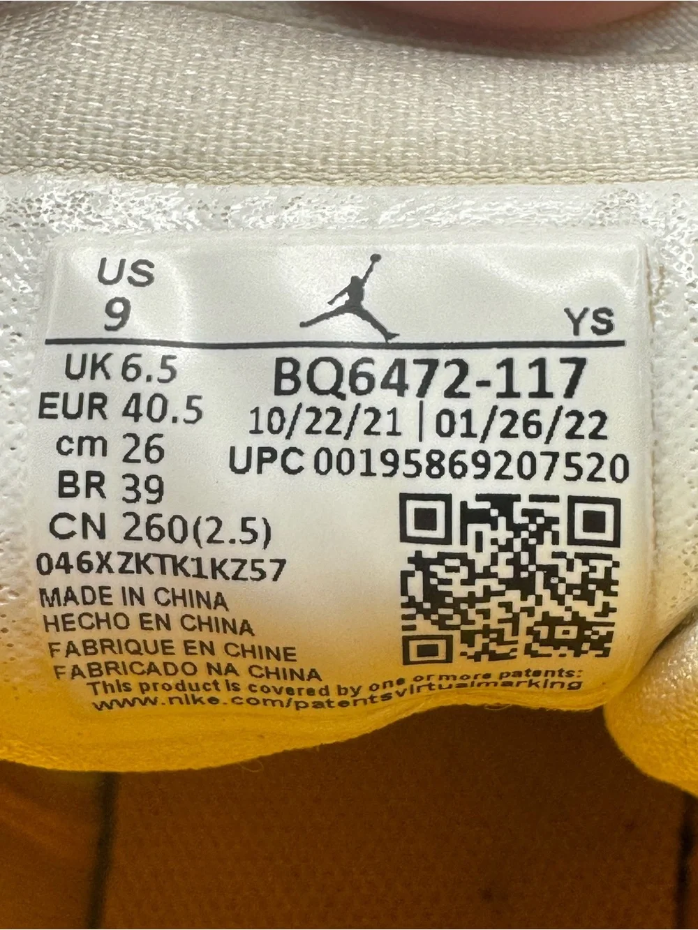 Nike Air Jordan Men’s 9 High Top Sneakers in Yellow and White